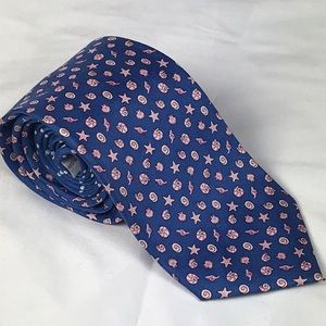 Pierre Cardin seashell silk Tie navy/pink